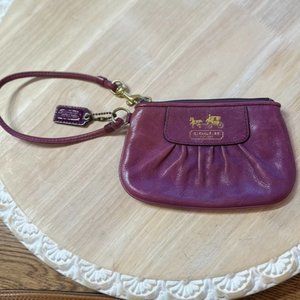 Coach Purple Leather Wristlet